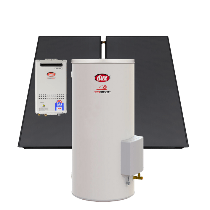 Ecosmart 400L Gas Boosted Solar 2 Panel Hot Water Systems Dux Hot Water